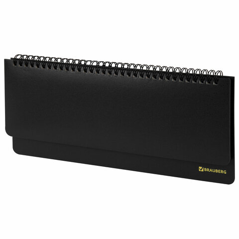 Планинг настольный BRAUBERG недат. 140*305мм "Select", под зернистую кожу, черный, 123797