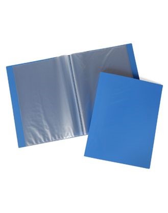 Папка пластиковая 0.5мм, с 40 прозрачными вкладышами, синяя, LINE Хатбер 40AV4_03009