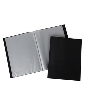 Папка пластиковая 0.5мм, с 30 прозрачными вкладышами, черная, LINE Хатбер 30AV4_03001