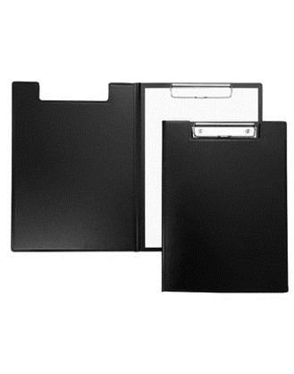Папка-планшет "STANDARD" с металлическим зажимом крышкой, пластик, черная, Хатбер АР4_01101