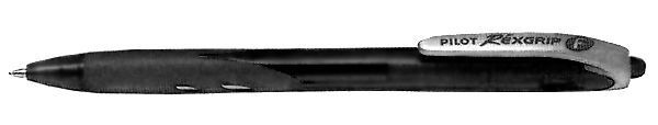 Ручка шар. автомат., PILOT "RexGrip" черная, корпус прозрачный с фигурным резиновым грипом, чернила на масляной основе BPRG-10R-Fчер