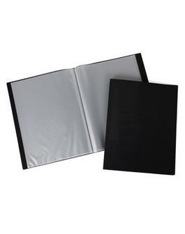 Папка пластиковая 0.7мм, с 100 прозрачными вкладышами, черная, LINE Хатбер 100AV4_03001