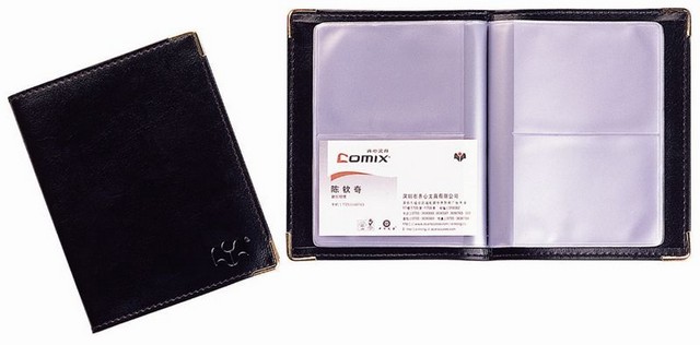Визитница COMIX к/з на 64 карточки, цвет - черный 018 NU64