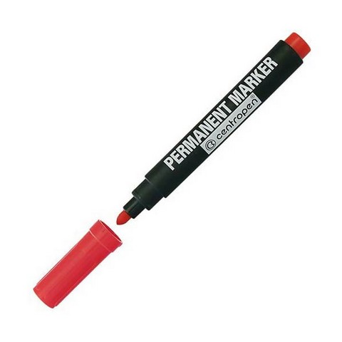Маркер перманентный CENTROPEN 5.0 мм, красный с круглым острием (толщина линии 2,5мм) 8566/1к