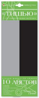 Набор цветной бумаги "Тишью", 10л., черный/серый, Альт 2-144/09