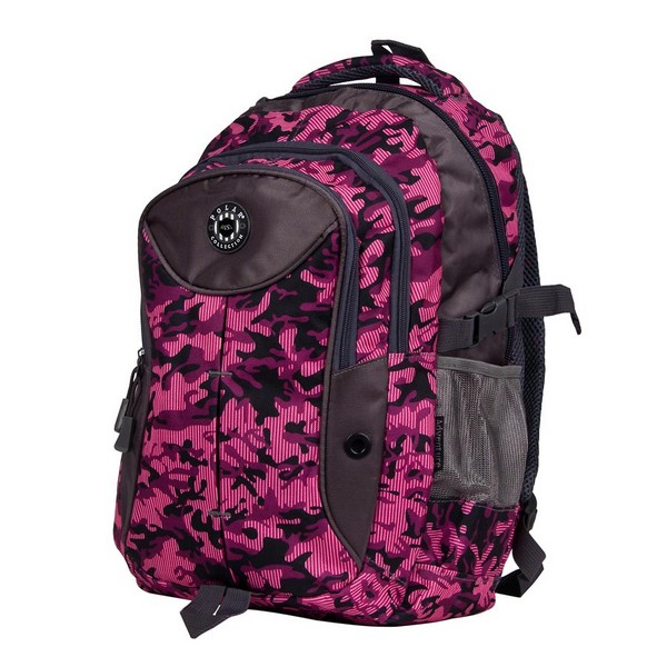 Рюкзак "Pink" 32*45*20см, темно-розовый с розовыми цветами, мягкая спинка, Polar 80066