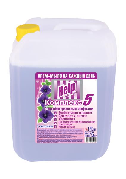 Крем -  мыло жидкое HELP 5л Антибактериальное 