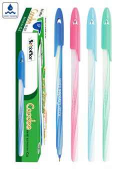 Ручка шариковая Flexoffice Candee, 0.6 мм, цвет корпуса ассорти, синяя (12/600) FO-027 BLUE