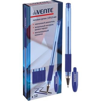 Ручка гел. Attomex 0,5мм, синяя, с полупрозрачным корпус, резиновым держателем 5051345
