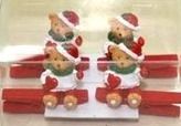 Набор для скрапбукинга: Декоративные прищепки - Рождественские мишки 4 шт. /уп. 4.5х3,8 см SCB26003015