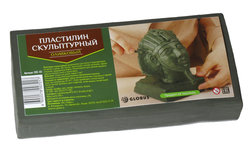 Пластилин скульптурный оливковый твердый, 0,5кг, Globus, ПЛС-03 8042603