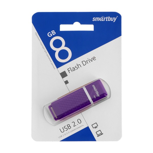 Флеш-карта Smartbuy 8GB Quartz series Violet (SB8GBQZ-V) 