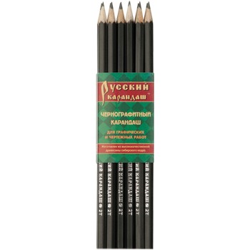 Карандаш "Русский карандаш", шестигранный, цвет корпуса ассорти, 6,4мм, СКФ CK115/2Т