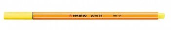 Ручка капиллярная Stabilo point-88 лимонно-желтая 0,4мм - популярная ручка для офиса (10) 88/24