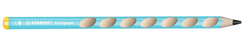 Карандаш чернограф. Stabilo EASY GRAPH для левшей треугольный, голубой 321/02-HB-6