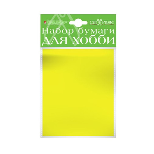 Набор для творчества: "Бумага крашенная в массе",  10л., А6, 120г/м2, желтый Альт 2-064/02