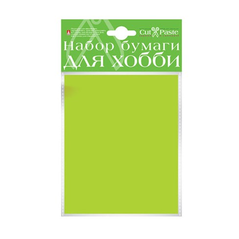 Набор для творчества: "Бумага крашенная в массе",  10л., А6, 120г/м2, светло-зеленый Альт 2-064/04