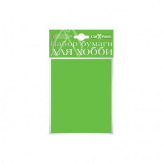 Набор для творчества: "Бумага крашенная в массе",  10л., А6, 120г/м2, зеленый Альт 2-064/05