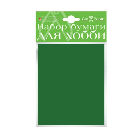 Набор для творчества: "Бумага крашенная в массе",  10л., А6, 120г/м2, темно-зеленый Альт 2-064/06