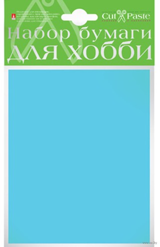 Набор для творчества: "Бумага крашенная в массе",  10л., А6, 120г/м2, голубой Альт 2-064/07