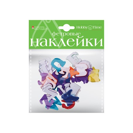 ДЕКОРАТИВНЫЕ НАКЛЕЙКИ ИЗ ФЕТРА. НАБОР № 26 "АЛФАВИТ" ( 2 ВИДА )  2-093/26