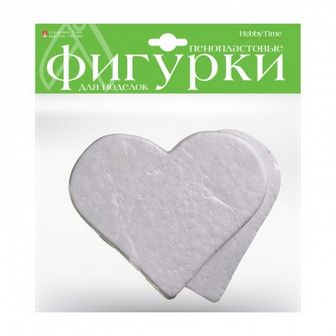 ПЕНОПЛАСТОВЫЕ ФИГУРКИ "СЕРДЕЧКИ", 125 ММ, 2 ШТ. 2-204/10