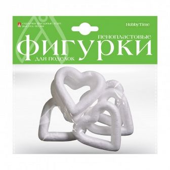ПЕНОПЛАСТОВЫЕ ФИГУРКИ "СЕРДЕЧКИ ФИГУРНЫЕ", 60 ММ, 6 ШТ. 2-204/11