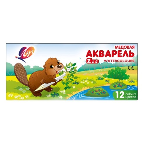 Краски акв. 12 цв. "ZOO" без кисточки, Луч 19С 1247-08