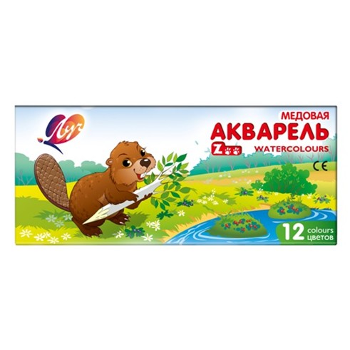 Краски акв. 12 цв. "ZOO" без кисточки, Луч 19С 1247-08                  