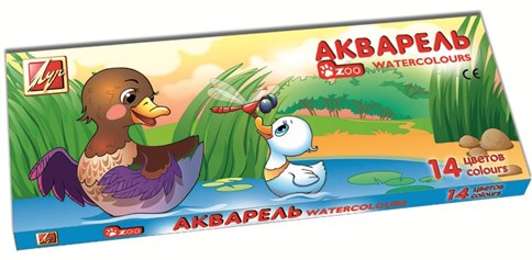 Краски акв. 14 цв. "ZOO" без кисточки, Луч 22С 1418-08