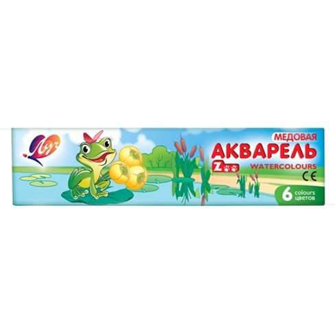 Краски акв. 6 цв. "ZOO" с кисточкой, Луч 22С 1415-08    