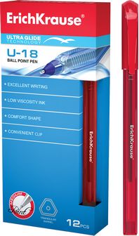 Ручка шар. ErichKrause Ultra Glide Technology U-18 красная (12/144) 32536