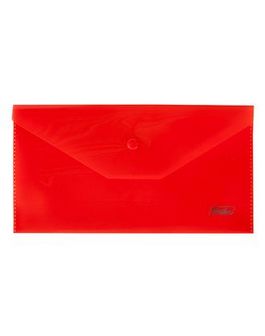 Папка-конверт пластиковая 0.18 мм, на кнопке С6ф (224х119 мм), красная, Хатбер AKk6_00003