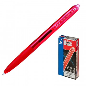 Ручка шар. автомат., PILOT "Super Grip G", красная, 0,7 мм., корпус соответствует цвету чернил, резиновым грипом, чернила на масляной основе BPGG-8R-F (R)