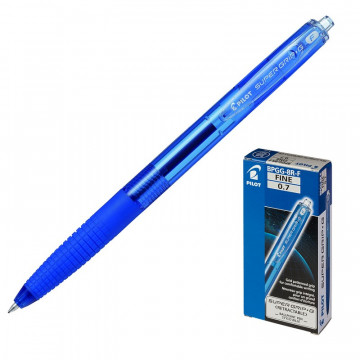 Ручка шар. автомат., PILOT "Super Grip G", синяя, 0,7 мм.,корпус соответствует цвету чернил, резиновым грипом, чернила на масляной основе BPGG-8R-F (L)