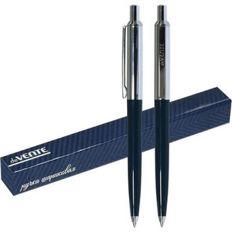 Ручка шар."deVENTE" синяя, 1 мм, темно-синим корпусом и хромированными элементами, сменный стержень, в подарочной коробке 5070606