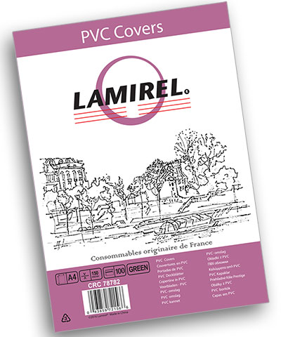 Обложки Lamirel Transparent A4, PVC, зеленые, 150мкм, 100 шт. LA-78782