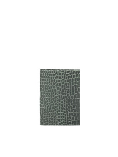 Обложка для паспорта нат. кожа, коллекция "Croco Nile", цв. серо-зеленый,  Fabula O.1/1.KR.серо-зеленый