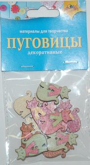 Набор для детского творчества: Декоративные пуговицы "Кошки", Апплика  С3115