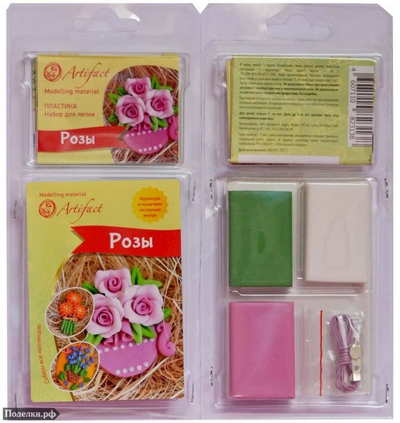 Набор пластики с фурнитурой и инструкцией "Коллекция Цветы. Розы" 7504-55-52