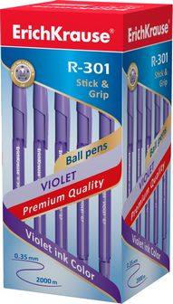 Ручка шар. Stick&Grip "R-301. VIOLET", 0.7мм, фиолетовый, ErichKrause (50/400) 44592