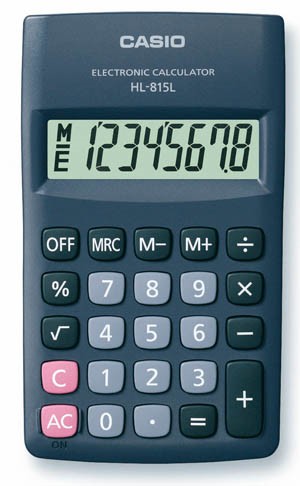 Калькулятор CASIO 8-разр. карманный черный, корень, 118х69х18, 1хАА HL-815L-BK-S-GH