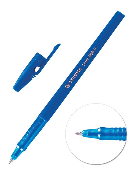 Ручка шар. STABILO LINER 808F синяя, тонкая линия (10/2000) 808/41