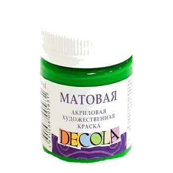 Краска акриловая матовая "Декола" зеленая 50мл, ЗХК 14328722