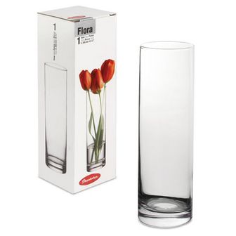 Ваза FLORA колба, высота 26,5 см, стекло, PASABAHCE 43767