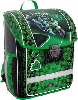 Ранец "Motorbike", с эргономичной спинкой, пластиковым дном, зеленый, ErichKrause 44702