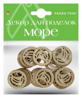 ДЕКОР ИЗ ДЕРЕВА, натуральный, набор № 17 "МОРЕ", 4 ВИДА 2-363/17