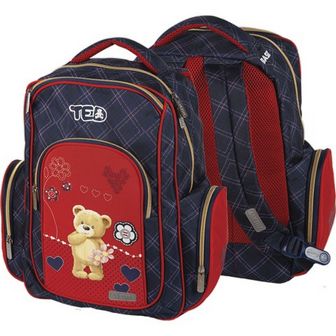 Рюкзак школьный "deVENTE. Basic. Мишка Ted" 38x32x18 см, вес 600 г, 1 отделение на молнии с карманом для учебников, 2 передних и 2 боковых кармана, уплотненные лямки и воздухопроницаемая спинка, светоотражающие вставки 7033800