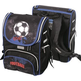 Ранец "deVENTE. Mini. Football" школьный жесткий 35x26x20 см, вес 730 г, 1 отделение на замке с карманом для учебников, 1 передний карман, 2 боковых кармана, уплотненные лямки и ортопедическая воздухопроницаемая спинка, светоотражающие вставки 7030814