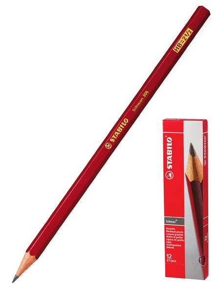 Карандаш Stabilo Swano НВ цвет корпуса бордовый Schwan Stabilo (12/72) 306/НВ